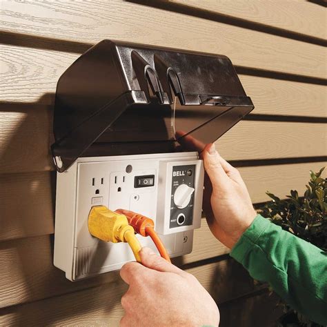 outdoor electrical box with outlet|outside electrical box waterproof.